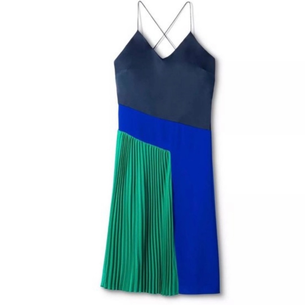 Cushnie x Target Color Block Blue Green Midi Dress